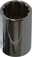 Blackhawk by Proto - 1/2" Drive, Standard Hand Socket - 12 Points, 1-1/2" OAL, Chrome Finish - Apex Tool & Supply