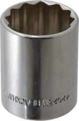 Blackhawk by Proto - 1/2" Drive, Standard Hand Socket - 12 Points, 1-1/2" OAL, Chrome Finish - Apex Tool & Supply