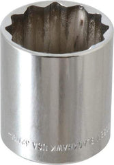 Blackhawk by Proto - 1/2" Drive, Standard Hand Socket - 12 Points, 1-13/16" OAL, Chrome Finish - Apex Tool & Supply