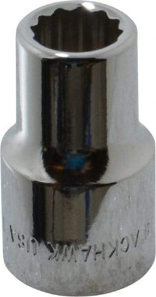 Blackhawk by Proto - 1/2" Drive, Standard Hand Socket - 12 Points, 1-1/2" OAL, Chrome Finish - Apex Tool & Supply