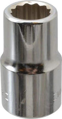 Blackhawk by Proto - 1/2" Drive, Standard Hand Socket - 12 Points, 1-1/2" OAL, Chrome Finish - Apex Tool & Supply