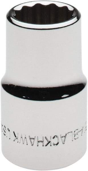 Blackhawk by Proto - 1/2" Drive, Standard Hand Socket - 12 Points, 1-1/2" OAL, Chrome Finish - Apex Tool & Supply