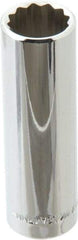 Blackhawk by Proto - 1/2" Drive, Deep Hand Socket - 12 Points, 3-3/32" OAL, Chrome Finish - Apex Tool & Supply