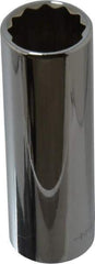 Blackhawk by Proto - 1/2" Drive, Deep Hand Socket - 12 Points, 3-3/32" OAL, Chrome Finish - Apex Tool & Supply