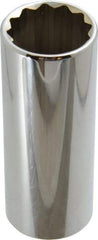 Blackhawk by Proto - 1/2" Drive, Deep Hand Socket - 12 Points, 3-3/32" OAL, Chrome Finish - Apex Tool & Supply