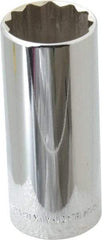 Blackhawk by Proto - 1/2" Drive, Deep Hand Socket - 12 Points, 3-3/32" OAL, Chrome Finish - Apex Tool & Supply