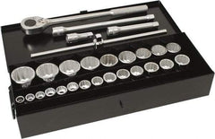 Blackhawk by Proto - 28 Piece 3/4" Drive Socket Set - 12 Points, 3/4" to 1-7/16" Range, Inch Measurement Standard - Apex Tool & Supply