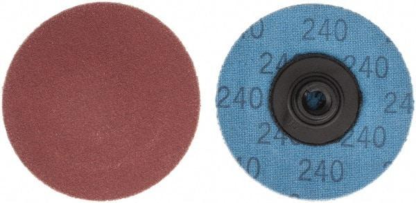 Superior Abrasives - 2" Disc Diam, 240 Grit, Aluminum Oxide Quick Change Disc - Type S Attaching System, Coated, Very Fine Grade - Apex Tool & Supply