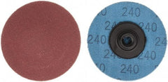 Superior Abrasives - 2" Disc Diam, 240 Grit, Aluminum Oxide Quick Change Disc - Type S Attaching System, Coated, Very Fine Grade - Apex Tool & Supply