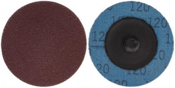 Superior Abrasives - 2" Disc Diam, 120 Grit, Aluminum Oxide Quick Change Disc - Type R Attaching System, Coated, Fine Grade - Apex Tool & Supply