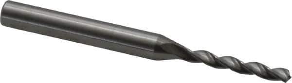 Kennametal - 3.3mm 130° Solid Carbide Jobber Drill - Bright Finish, Right Hand Cut, Spiral Flute, Straight Shank, 66mm OAL, Standard Point - Apex Tool & Supply