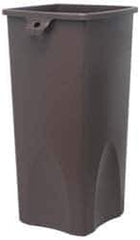 Rubbermaid - 23 Gal Brown Square Trash Can - Polyethylene, 30.9" High x 16-1/2" Long x 15-1/2" Wide - Apex Tool & Supply
