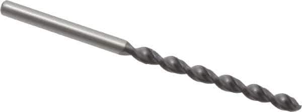 Accupro - 3.35mm 130° Cobalt Jobber Drill - TiAlN Finish, Right Hand Cut, Parabolic Flute, Straight Shank, 2-9/16" OAL, Split Point - Apex Tool & Supply