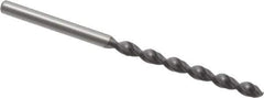 Accupro - 3.35mm 130° Cobalt Jobber Drill - TiAlN Finish, Right Hand Cut, Parabolic Flute, Straight Shank, 2-9/16" OAL, Split Point - Apex Tool & Supply