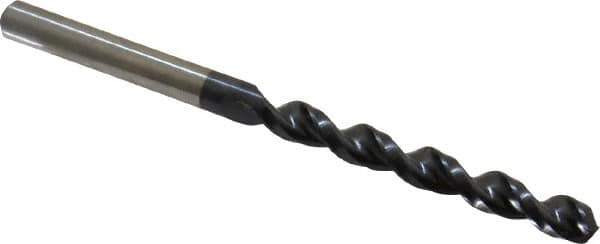 Accupro - Letter E (1/4) 130° Cobalt Jobber Drill - TiAlN Finish, Right Hand Cut, Parabolic Flute, Straight Shank, 3-31/32" OAL, Split Point - Apex Tool & Supply