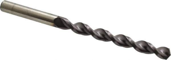 Accupro - 7.9mm 130° Cobalt Jobber Drill - TiAlN Finish, Right Hand Cut, Parabolic Flute, Straight Shank, 4-19/32" OAL, Split Point - Apex Tool & Supply
