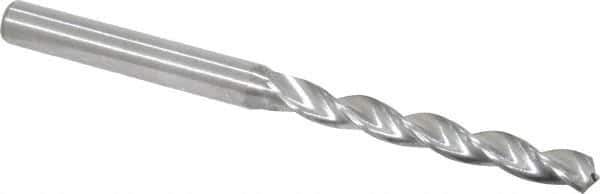 Kennametal - 5.1mm 130° Solid Carbide Jobber Drill - Bright Finish, Right Hand Cut, Spiral Flute, Straight Shank, 82mm OAL, Standard Point - Apex Tool & Supply