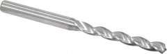 Kennametal - 5.1mm 130° Solid Carbide Jobber Drill - Bright Finish, Right Hand Cut, Spiral Flute, Straight Shank, 82mm OAL, Standard Point - Apex Tool & Supply