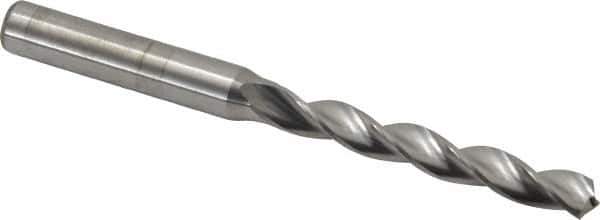 Kennametal - 6.5mm 130° Solid Carbide Jobber Drill - Bright Finish, Right Hand Cut, Spiral Flute, Straight Shank, 91mm OAL, Standard Point - Apex Tool & Supply