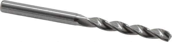 Kennametal - 5.55mm 130° Solid Carbide Jobber Drill - Bright Finish, Right Hand Cut, Spiral Flute, Straight Shank, 82mm OAL, Standard Point - Apex Tool & Supply