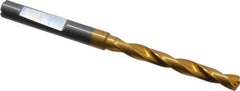 Guhring - 4.9mm 140° Solid Carbide Jobber Drill - TiN Finish, Right Hand Cut, Spiral Flute, Whistle Notch Shank, 82mm OAL, SU Point - Apex Tool & Supply