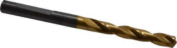 Guhring - 5.8mm 140° Solid Carbide Jobber Drill - TiN Finish, Right Hand Cut, Spiral Flute, Whistle Notch Shank, 82mm OAL, SU Point - Apex Tool & Supply