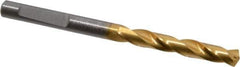 Guhring - 6mm 140° Solid Carbide Jobber Drill - TiN Finish, Right Hand Cut, Spiral Flute, Whistle Notch Shank, 82mm OAL, SU Point - Apex Tool & Supply