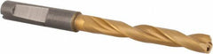Guhring - 6.4mm 140° Solid Carbide Jobber Drill - TiN Finish, Right Hand Cut, Spiral Flute, Whistle Notch Shank, 91mm OAL, SU Point - Apex Tool & Supply