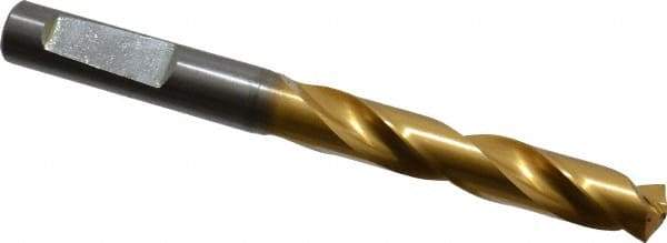 Guhring - Letter W 140° Solid Carbide Jobber Drill - TiN Finish, Right Hand Cut, Spiral Flute, Whistle Notch Shank, 103mm OAL, SU Point - Apex Tool & Supply
