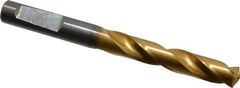 Guhring - Letter W 140° Solid Carbide Jobber Drill - TiN Finish, Right Hand Cut, Spiral Flute, Whistle Notch Shank, 103mm OAL, SU Point - Apex Tool & Supply