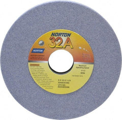 Norton - 6" Diam x 1-1/4" Hole x 1/2" Thick, K Hardness, 60 Grit Surface Grinding Wheel - Aluminum Oxide, Type 1, Medium Grade, 4,140 Max RPM, Vitrified Bond, No Recess - Apex Tool & Supply