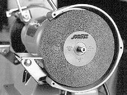 Grier Abrasives - 80 Grit Silicon Carbide Bench & Pedestal Grinding Wheel - 7" Diam x 1" Hole x 1" Thick, 3546 Max RPM, K Hardness, Medium Grade , Vitrified Bond - Apex Tool & Supply