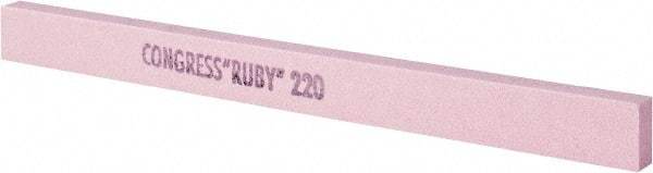 Made in USA - 220 Grit Aluminum Oxide Rectangular Polishing Stone - Very Fine Grade, 1/2" Wide x 6" Long x 1/4" Thick - Apex Tool & Supply