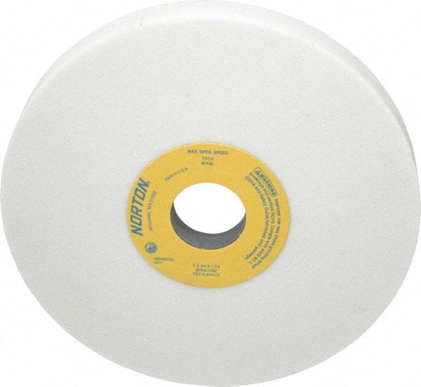 Norton - 7" Diam x 1-1/4" Hole x 3/4" Thick, I Hardness, 60 Grit Surface Grinding Wheel - Aluminum Oxide, Type 5, Medium Grade, 3,600 Max RPM, Vitrified Bond, One-Side Recess - Apex Tool & Supply