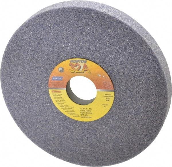 Norton - 7" Diam x 1-1/4" Hole x 3/4" Thick, H Hardness, 46 Grit Surface Grinding Wheel - Aluminum Oxide, Type 5, Coarse Grade, 3,600 Max RPM, Vitrified Bond, One-Side Recess - Apex Tool & Supply