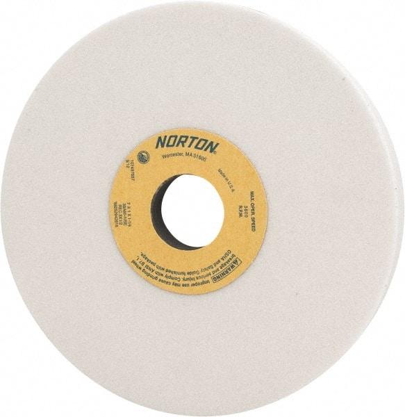 Norton - 7" Diam x 1-1/4" Hole x 1" Thick, I Hardness, 60 Grit Surface Grinding Wheel - Aluminum Oxide, Type 5, Medium Grade, 3,600 Max RPM, Vitrified Bond, One-Side Recess - Apex Tool & Supply