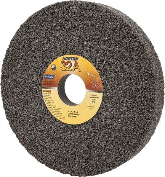 Norton - 7" Diam x 1-1/4" Hole x 1" Thick, G Hardness, 46 Grit Surface Grinding Wheel - Aluminum Oxide, Type 5, Coarse Grade, 3,600 Max RPM, Vitrified Bond, One-Side Recess - Apex Tool & Supply