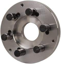 Buck Chuck Company - Adapter Back Plate for 8" Diam Self Centering Lathe Chucks - D1-6 Mount, 2.39" Through Hole Diam, 6.283mm ID, 7.87" OD, 0.985" Flange Height, Steel - Apex Tool & Supply