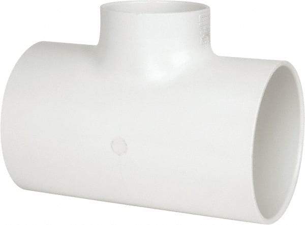 Value Collection - 6 x 6 x 4" PVC Plastic Pipe Reducing Tee - Schedule 40, All Slip End Connections - Apex Tool & Supply