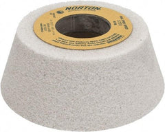 Norton - 4" Diam, 1-1/4" Hole Size, 1-1/2" Overall Thickness, 46 Grit, Type 11 Tool & Cutter Grinding Wheel - Coarse Grade, Aluminum Oxide, J Hardness, Vitrified Bond, 5,730 RPM - Apex Tool & Supply