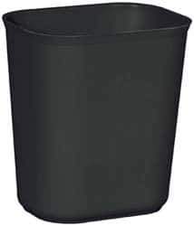 Rubbermaid - 14 Qt Black Rectangle Trash Can - Fiberglass, 12-1/4" High x 11-1/8" Long x 8-1/4" Wide - Apex Tool & Supply