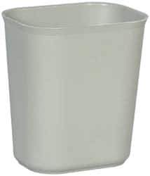 Rubbermaid - 14 Qt Gray Rectangle Trash Can - Fiberglass, 12-1/4" High x 11-1/8" Long x 8-1/4" Wide - Apex Tool & Supply