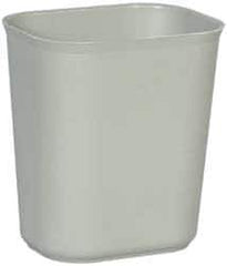 Rubbermaid - 14 Qt Gray Rectangle Trash Can - Fiberglass, 12-1/4" High x 11-1/8" Long x 8-1/4" Wide - Apex Tool & Supply