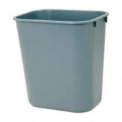 Rubbermaid - 14 Qt Gray Rectangle Trash Can - Polyethylene, 12-1/8" High x 11-3/8" Long x 8-1/4" Wide - Apex Tool & Supply