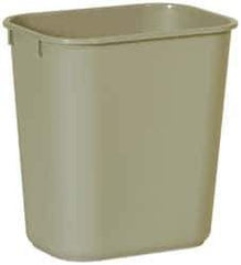 Rubbermaid - 14 Qt Beige Rectangle Trash Can - Polyethylene, 12-1/8" High x 11-3/8" Long x 8-1/4" Wide - Apex Tool & Supply