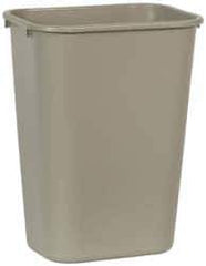 Rubbermaid - 41 Qt Beige Rectangle Trash Can - Polyethylene, 19-7/8" High x 15-1/4" Long x 11" Wide - Apex Tool & Supply