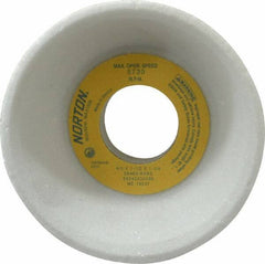 Norton - 4" Diam, 1-1/4" Hole Size, 1-1/2" Overall Thickness, 60 Grit, Type 11 Tool & Cutter Grinding Wheel - Medium Grade, Aluminum Oxide, K Hardness, Vitrified Bond, 5,730 RPM - Apex Tool & Supply