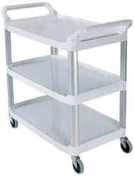 Rubbermaid - 300 Lb Capacity, 20" Wide x 40-5/8" Long x 38-13/16" High Standard Utility Cart - 3 Shelf, Plastic - Apex Tool & Supply