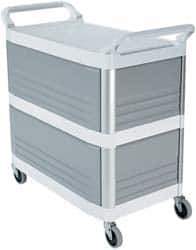 Rubbermaid - 300 Lb Capacity, 20" Wide x 40-5/8" Long x 40-13/16" High Standard Utility Cart - 3 Shelf, Plastic - Apex Tool & Supply
