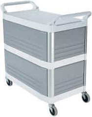 Rubbermaid - 300 Lb Capacity, 20" Wide x 40-5/8" Long x 40-13/16" High Standard Utility Cart - 3 Shelf, Plastic - Apex Tool & Supply